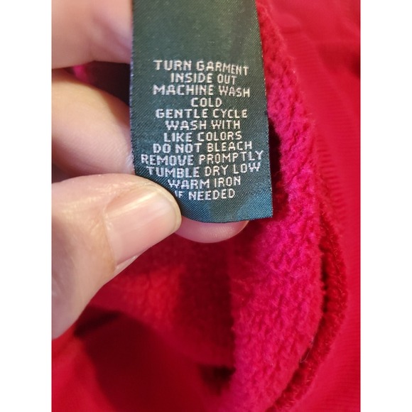 Lauren Jeans Co Ralph Lauren Red Plaid Lined Hoodie Jacket Button Front Women XL - Picture 8 of 10